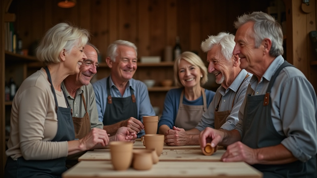 Seniori aplūko tradicionālu amatnieku darbu